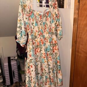 Baltic Born Marta Smocked Midi Dress in Summer Floral